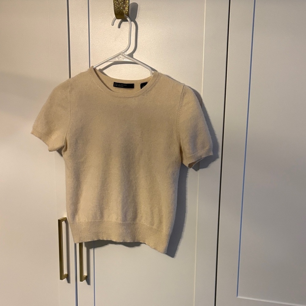 Lord & Taylor two-ply Cashmere midriff sweater
